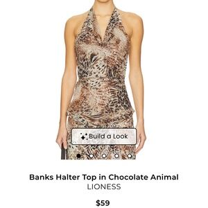 LIONESS Banks Halter Top & Skirt in Chocolate Animal